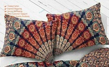 Indiano Handmade Floreale Mandala Arte Set da Letto Copriletto Bohémien