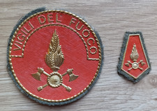 PATCH OMERALE TOPPA e MOSTRINA VIGILI FUOCO VINTAGE EX ORDINANZA ANNI '80 VV.F.