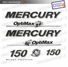 Adesivi motore marino fuoribordo mercury 150 cv optimax 2010 grey stickers