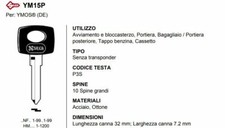 CHIAVE AUTO EPOCA  YM15P PER