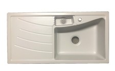 Lavello ceramica SystemCeram VEGA-100 alluminio/grigio chiaro vasca destra ampia.Colori a.Anfra