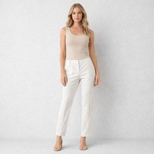 Zara Pantalone Bianco Caviglia