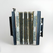 Regal Melodeon fisarmonica a mano vintage antica vecchia fisarmonica a bottoni rara