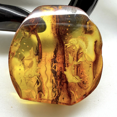 Unico cabochon ambra - , naturale