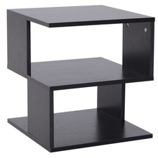 HOMCOM Tavolino da Salotto 3 Ripiani Arredamento Moderno in Legno 40x40x43cm