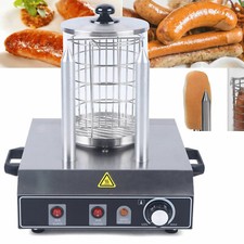 Hot Dog Commerciale Acciaio Inox Hot Dog Maker Scaldasalsicce + 2 Spiedini Riscaldanti