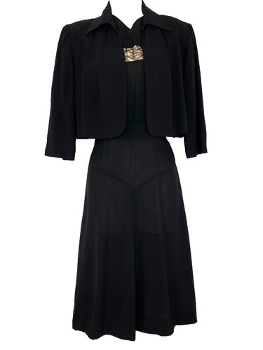 Abito midi nero vintage anni