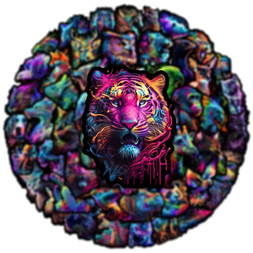 50pz adesivi neon animali - 50pz,