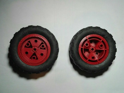 Meccano wheels 11x4 red - 2x,