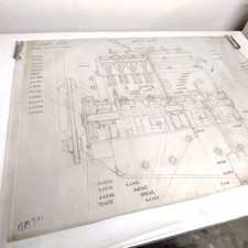 Disegno tecnico originale di auto Isotta Fraschini Motore OC5 n°687*2, 1914