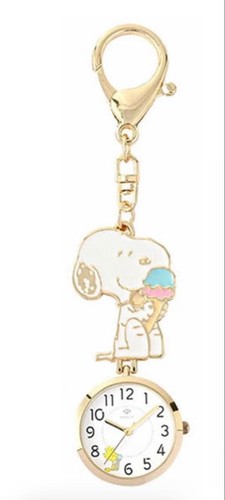 Snoopy gold pocket watch - gold,