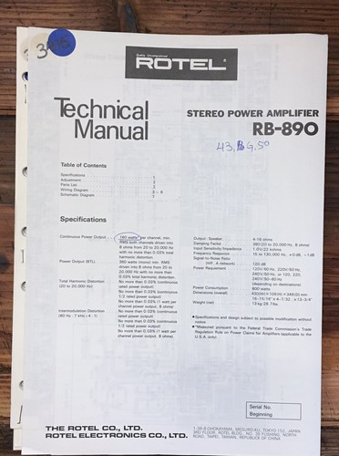 Rotel 890 amplificatore - rotel, rb-890
