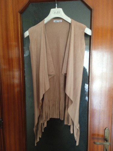 Gilet cammello scamosciato - , con