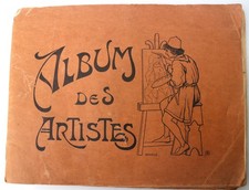 Antico ALBUM DES ARTISTES da disegno utilizzato anche come erbario –primo 900