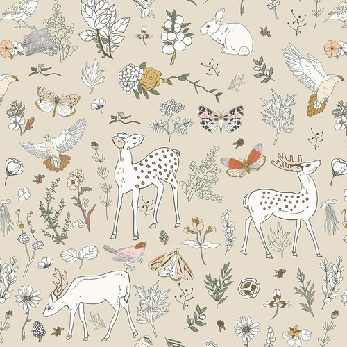 Carta parati beige animali - parati,