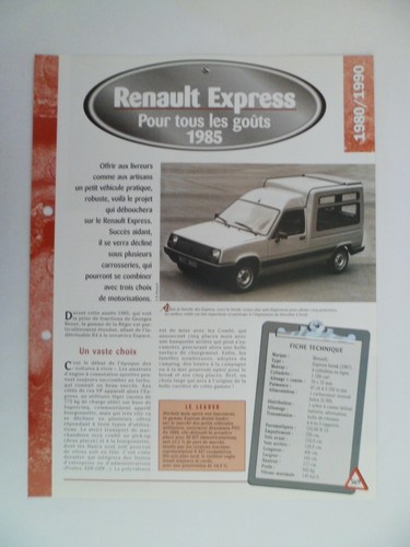 Carte fiche auto renault - fiche,