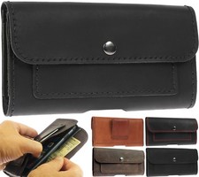 BORSA ARTIGIANALE IN PELLE BOVINA CON 2 TASCHE PORTA CARTE CUSTODIA PER TELEFONO