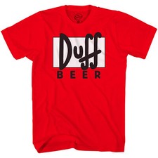 T-shirt unisex adulto I Simpson Duff Beer logo rosso