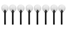 LAMPIONE LAMPIONCINO GLOBO DA GIARDINO 30cm KIT COMPLETO PALO 1,5MT TRASP. PZ 8