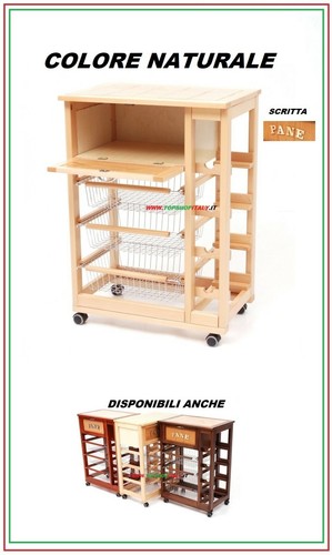 Carrello legno naturale - legno,