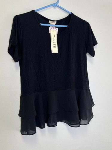 Yelete top donna nero strati - a,