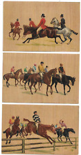 LOTTO DI 3 CARTOLINE ,EQUITAZIONE - CAVALLO - IPPICA - TROTTO - GALOPPO - SALTO