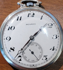 Orologio da taschino Movado in argento 900 serie " Grand Prix Bruxelles 1910