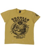 T-shirt uomo SCORPION BAY grafica top piccola giallo cotone AV24