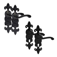 Maniglia per porta nera Fleur