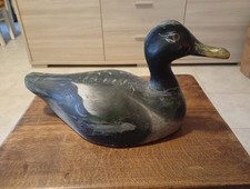 ANATRA DA ESCA IN LEGNO ANTICA 31 Cm