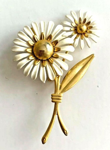 Broche vintage fleur doré - broche,