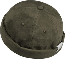 Retro Cotone Docker Hat Cappello Senza Visiera Berretto Da Portuale Uomo Donna B