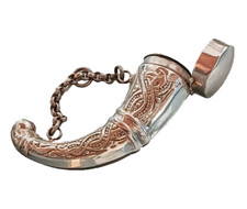 Ciondolo Cornucopia in argento 925 stile vittoriano, porta essenze, bottiglia antica