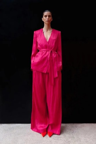 Blazer zara fucsia - fucsia, rosa