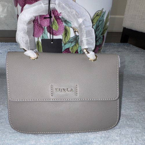 Furla gray pebbled satchel top - pebbled,
