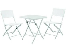 SET GIARDINO "FOLD WHITE" IN RATTAN SINTETICO PP TRE PEZZI 378178
