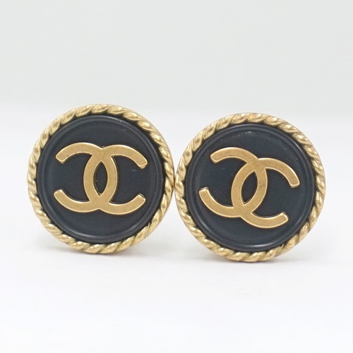 Orecchini chanel loghi neri - cc,