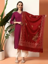 Womens Red Cashmere Pashmina