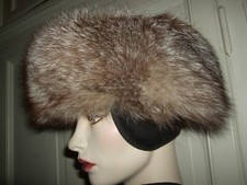 CAPPELLO COLBACCO VOLPE ARGENTATA FOX PELLICCIA FUR UNISEX 58/59 UOMO AVIATORE