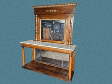 IMPORTANTE  CONSOLE IN NOCE IMPERO COMPLETA DI SPECCHIERA XIX SECOLO