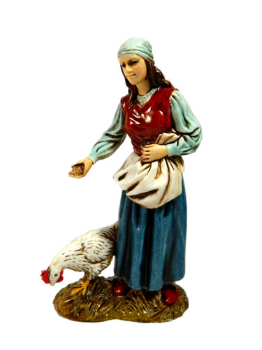 Pastore contadina con gallina - pastore,