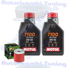 Kit Tagliando Olio Motul 7100 5W40 + Filtro Per Hyosung GT250 R Comet 2009>2015