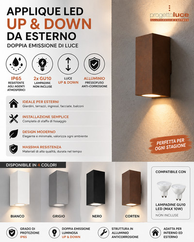 Applique led esterno gu10 - led,