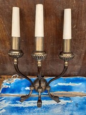 Lampada da Parete Applique  3 Luci Candeliere Vintage in Ottone Pesce Tritone 