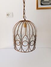 ♥ ANTICO LAMPADARIO IN VETRO VENEZIANO E FERRO VINTAGE ART DECO LIBERTY LAMPADA