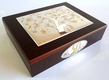 NOZZE D'ORO 50° ANNIVERSARIO DI MATRIMONIO L'ALBERO DELLA VITA COFANETTO ARGENTO