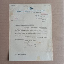 1941 Sigma Ufficio Vendita Prodotti Roma Lettera Commerciale L025