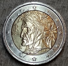 VERY RARE MINT ERROR COIN 2 EURO ITALIA 2012- Dante Alighieri 