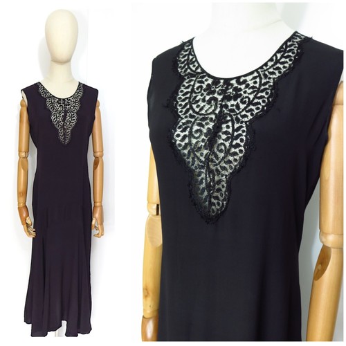 Abito smanicato pizzo rayon