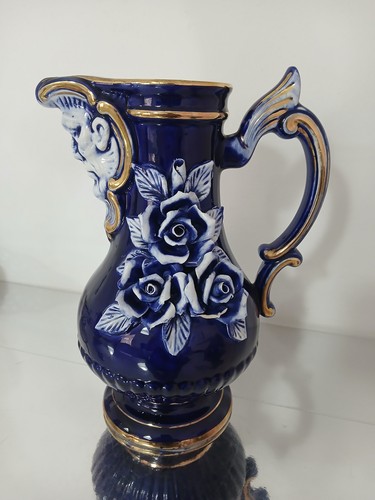 Brocca capodimonte keramos blu - brocca,